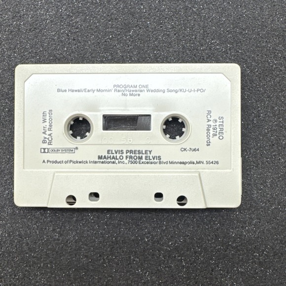 Original 1978 Elvis Presley Mahalo From Elvis Cassette Pickwick - Picture 4 of 5